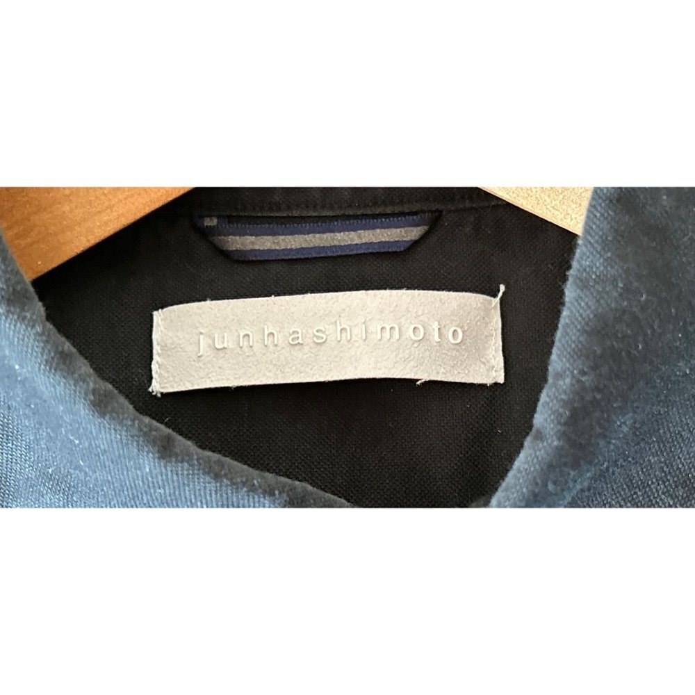 Jun Hashimoto Casual Shirt Cotton Black Ribbed Underarm Inserts Size Small View 3